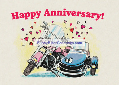 Biker Happy Anniversary! Greeting Card